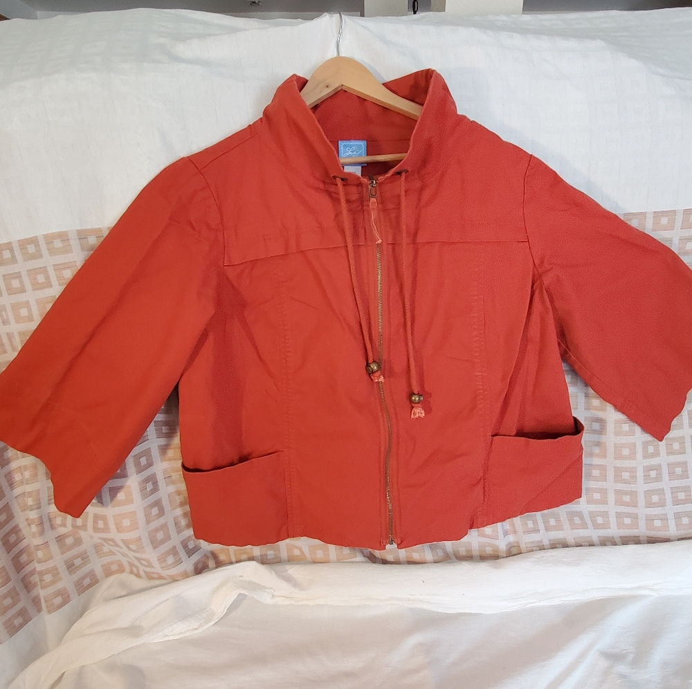 Lark Lane denim Jacket Rust 22w office